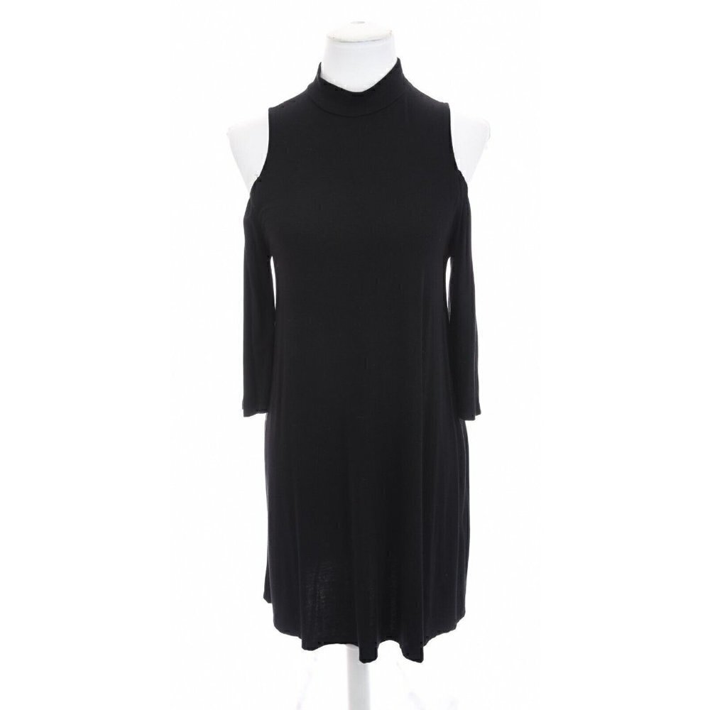 The Impeccable Pig Anthropologie Black Cold Shoulder Mock Neck A Line Dress Sz S